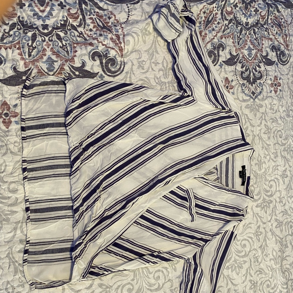 White and blue blouse